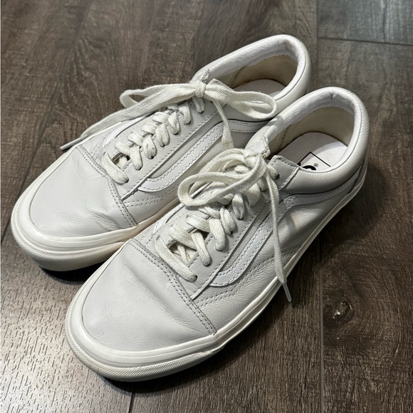 Vans leather Old Skool shoes - light grey size 9 - Picture 4 of 6